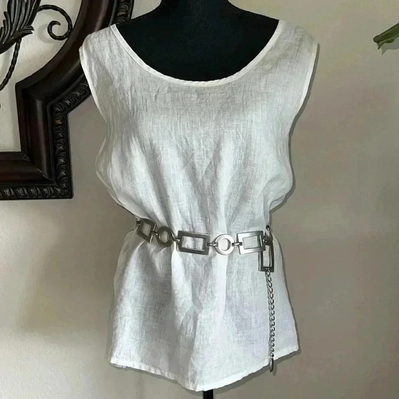 FLAX Women’s Fundamental Pullover Tank Top Tunic 100% Linen Size: Large 14-16 - Picture 3 of 16